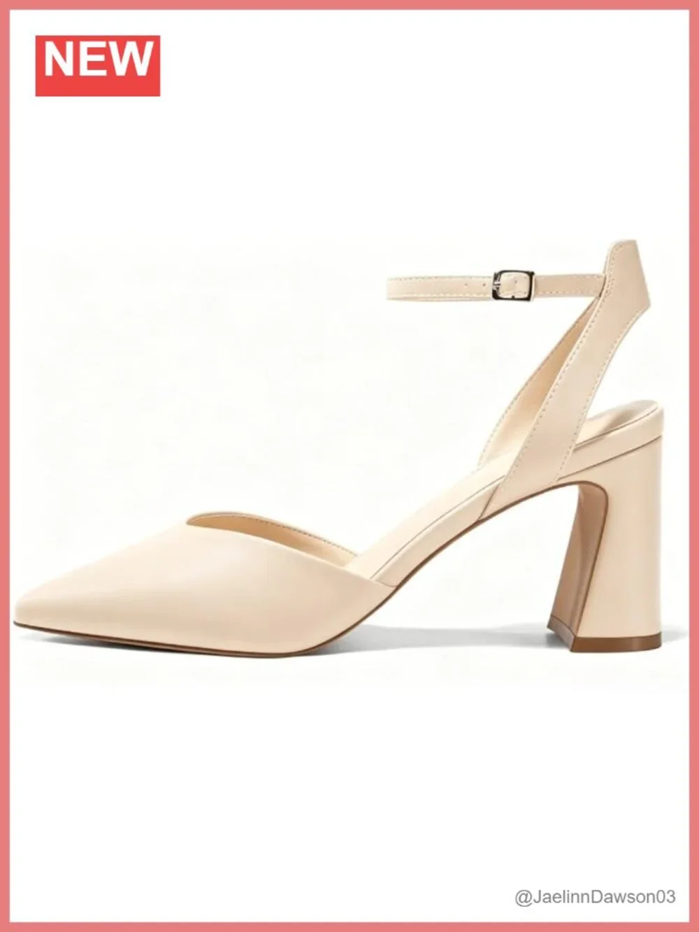 Women's Ankle Strap Chunky Heel Pump Slingback Sandals - Synthetic Leather,